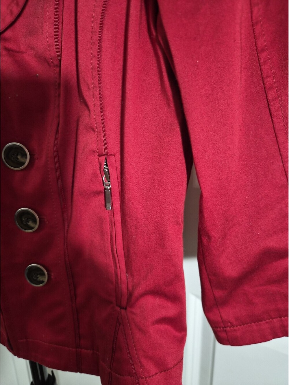 White House Black Market Red Military Jacket Blazer Size 6 - Picture 7 of 13